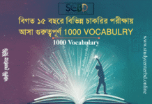 বিগত ১৫ বছরে চাকরির পরীক্ষায় আসা ১০০০ গুরুত্বপূর্ণ Vocabulary অর্থসহ (প্রথম ২০০) বিগত ১৫ বছরে বিভিন্ন চাকরির পরীক্ষায় আসা গুরুত্বপূর্ণ 1000 VOCABULRY